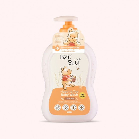 Bzu Bzu Baby Head To Toe Wash Oat & Milk 600ml