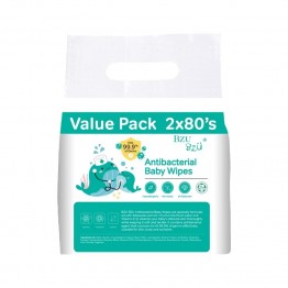 Bzu Bzu Baby Wipes Ultra Gentle Fragrance Free 2x80s