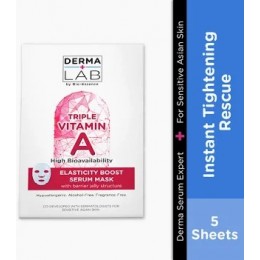 Derma Lab Triple Vitamin A Elasticity Boost Serum Mask 5 Sheets