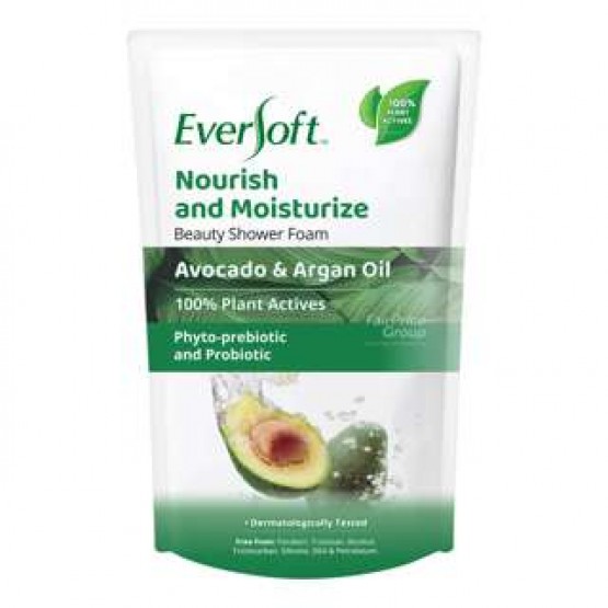 Eversoft Beauty Shower Foam Refill Pack - Avocado - Argan Oil -nourish And Moisturize- 800ml