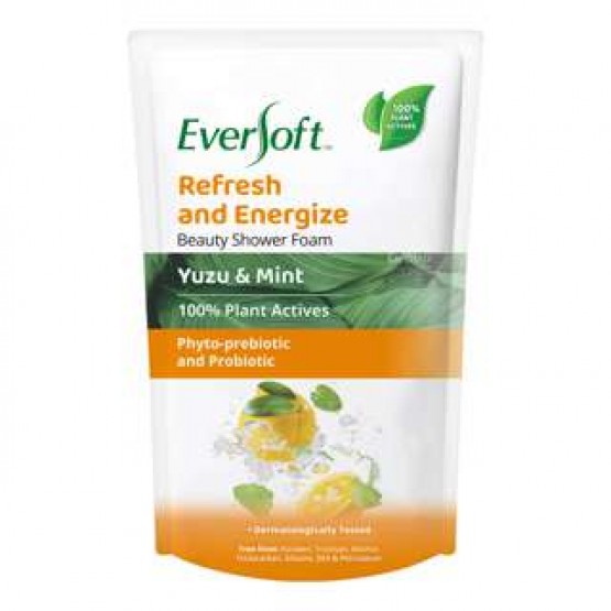 Eversoft Beauty Shower Foam Refill Pack - Yuzu - Mint -refresh And Energize- 800ml
