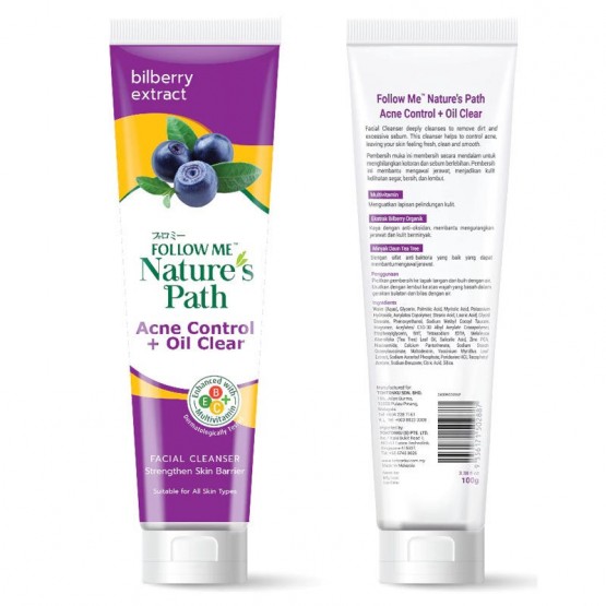 Follow Me Nature's Path Acne Control + Oil Clear Facial Cleanser 100ml