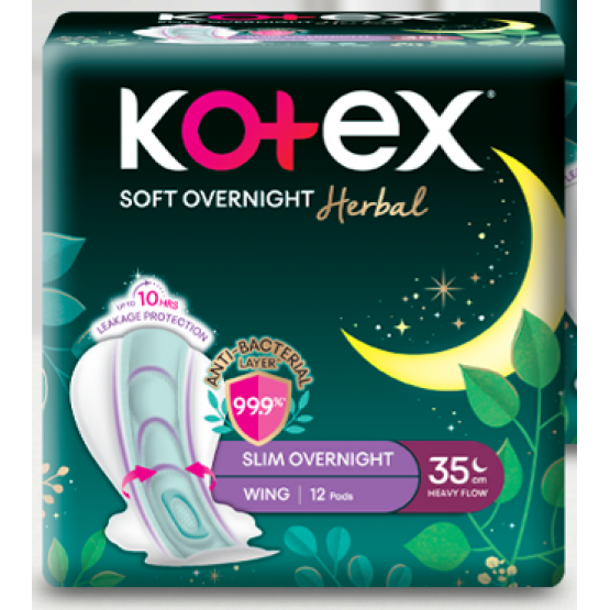 Kotex Herbal Overnight 35cm 12's
