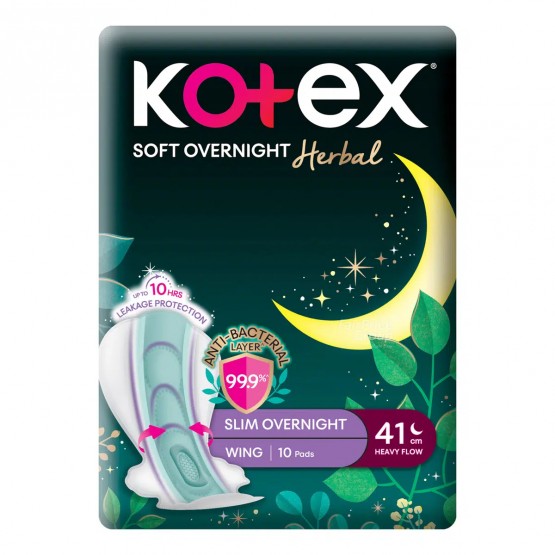 Kotex Herbal Overnight 41cm 10's