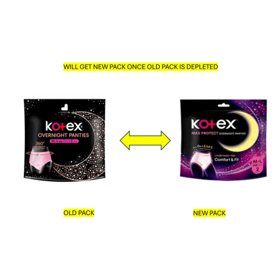 Kotex Overnight Panties M-l Size 2's