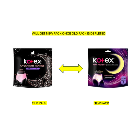 Kotex Overnight Panties S-M Size 2's