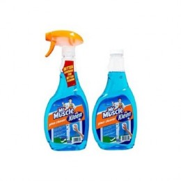 Mr Muscle Kleen Glass Cleaner Super Active Bottle + Refill 2 x 500ml