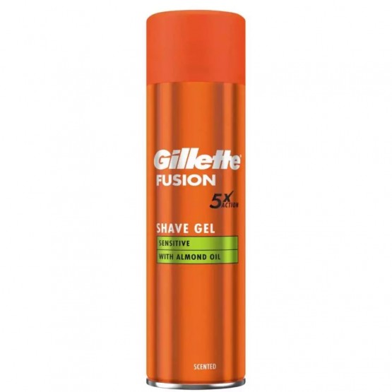 Gillette Fusion Shave Gel Sensitive with Almond Oil 200ml