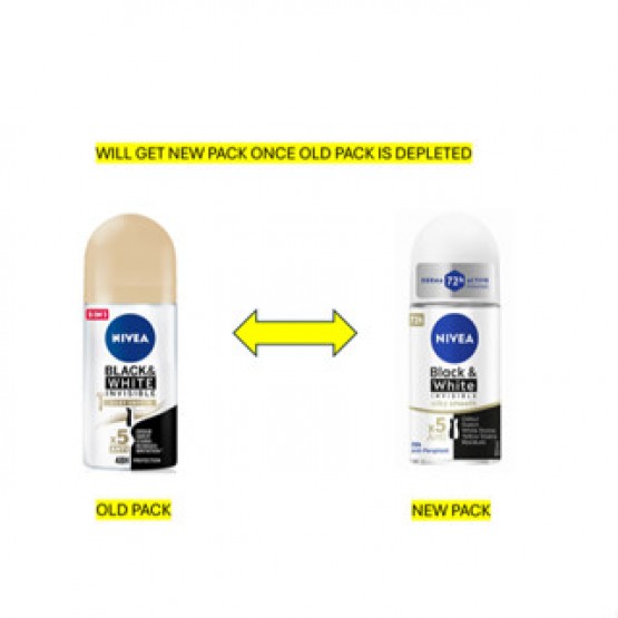 Nivea Deodorant Silky Smooth Invisible Black & White Roll On 50ml