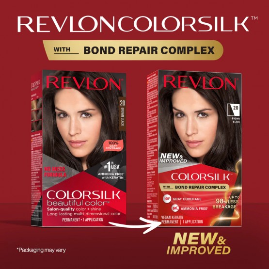 REVLON COLORSILK #20-BROWN BLACK