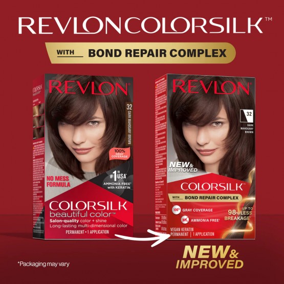 REVLON COLORSILK #32-DARK MAHOAGANY BROWN