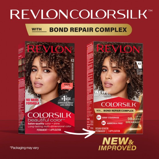 REVLON COLORSILK #43-MEDIUM GOLDEN BROWN