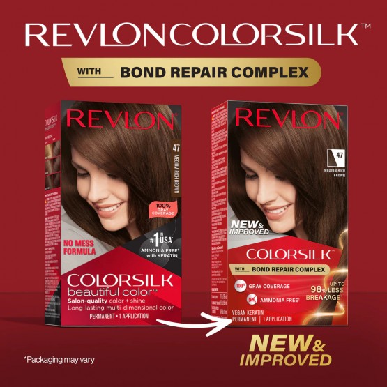 REVLON COLORSILK #47-MEDIUM RICH BROWN
