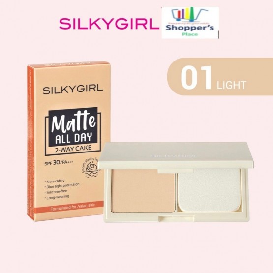 SILKY GIRL Matte All Day 2-Way Cake SPF30 PA+++ 01 Light 9g
