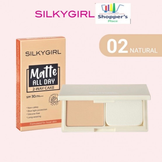 SILKY GIRL Matte All Day 2-Way Cake SPF30 PA+++ 02 Natural 9g