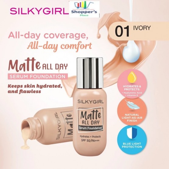 SILKYGIRL Matte All Day Serum Foundation SPF50/PA+++ 01 Ivory 20ml