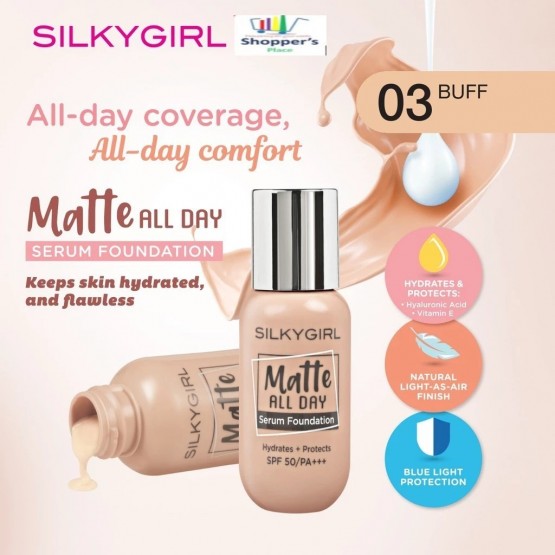 SILKYGIRL Matte All Day Serum Foundation SPF50/PA+++ 03 Buff 20ml