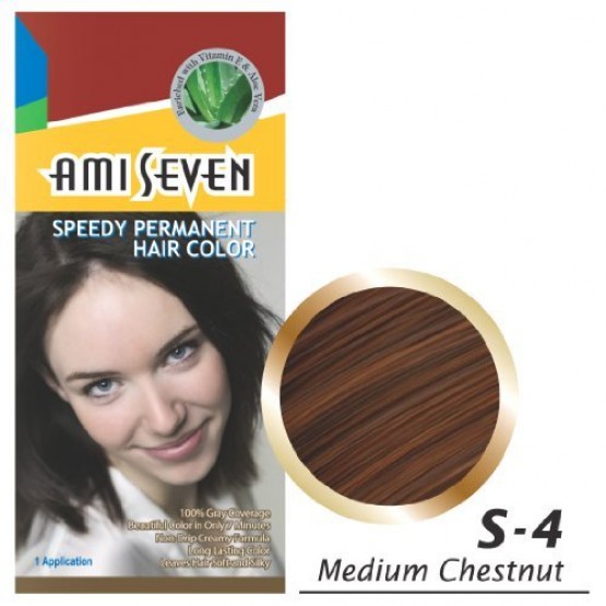Ami Seven Speedy Permanent Hair Colour-s-4 Medium Chestnut 60g