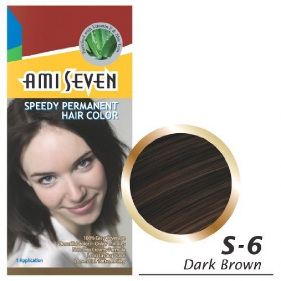 Ami Seven Speedy Permanent Hair Colour-s-6 Dark Brown 60g