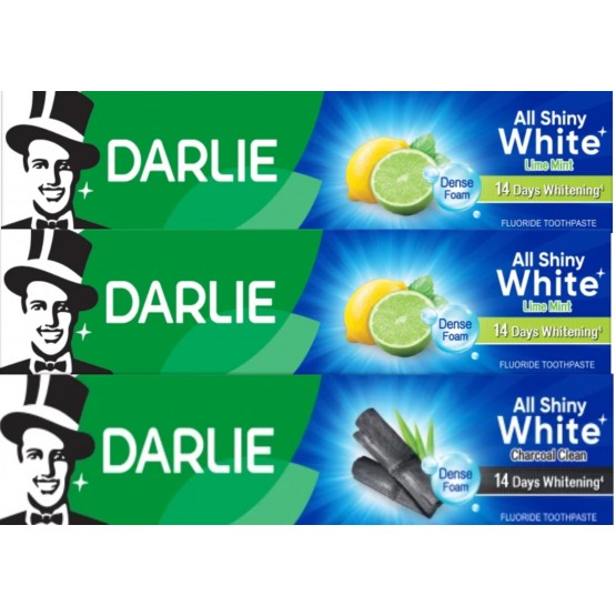 Darlie All Shiny White Lime Mint 2x140g+80g - Refreshing Lime Mint Whitening