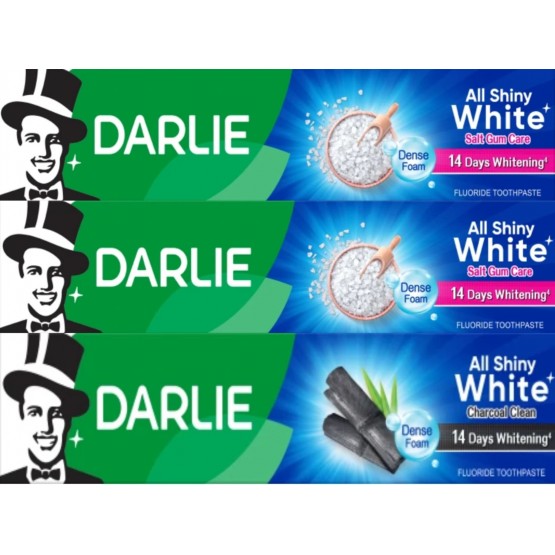 Darlie All Shiny White Salt Gum Care 2x140g+80g - Salt Formula for Gum Health