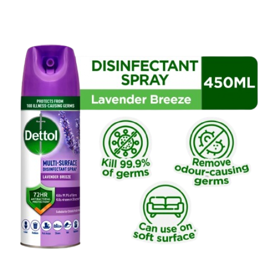 Dettol Antibacterial Disinfectant Spray Lavender 450ml