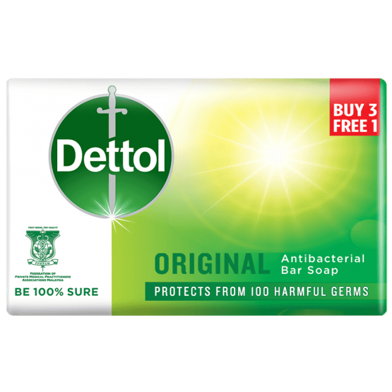 Dettol Bar Soap Original 100g 3 Free 1