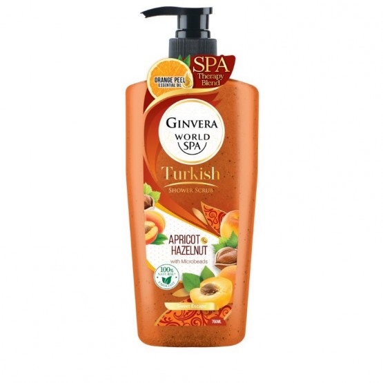 Ginvera World Spa Shower Scrub - Turkish Apricot & Hazelnut 750ml