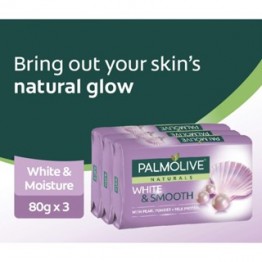 Palmolive Naturals White & Smooth Bar Soap with Vitamin E & White Lily 80g x 3
