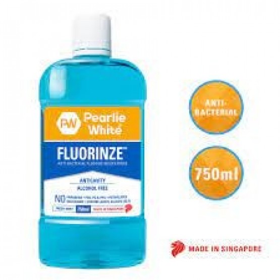 Pearlie White Fluorinze Mouthwash 750ml - Alcohol-Free Oral Care