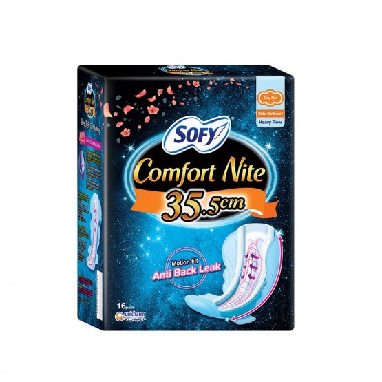 Sofy Comfort Nite Side Gathers Night 35.5cm (dry Net) 14pcs