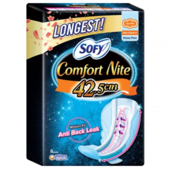 Sofy Comfort Nite Side Gathers Night 42.5cm (dry Net) 7pcs