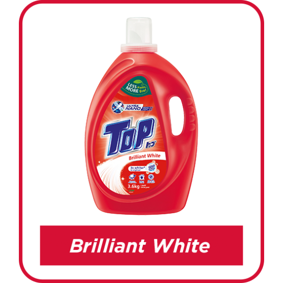 Top Liquid Laundry Detergent - Brilliant White 3.6kg x 4 - Carton Sales