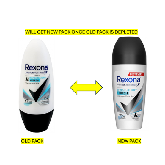 Rexona Women Anti-perspirant Deo Roll On Invisible Dry Fresh 45ml/50ml