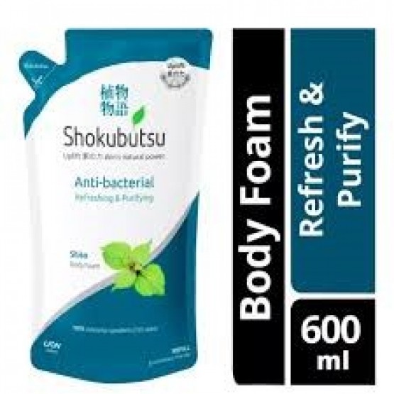 Shokubutsu Anti-bacterial Body Foam Refill 600ml - Refreshing