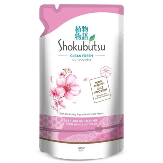 Shokubutsu Sakura Whitening Shower Foam Refill 500g