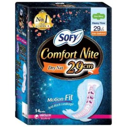 Sofy Comfort Nite Side Gathers Night 29cm (dry Net) 14pcs