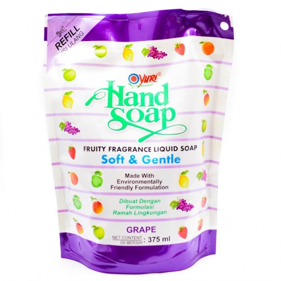Yuri Handsoap Grape Pouch Twin Pack 2x375ml