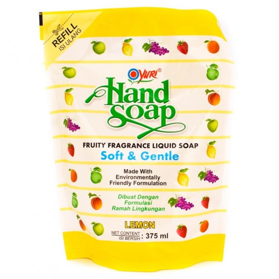 Yuri Handsoap Lemon Pouch Twin Pack 2x375ml