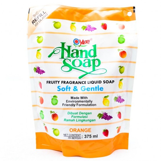 Yuri Handsoap Orange Pouch Twin Pack 2x375ml